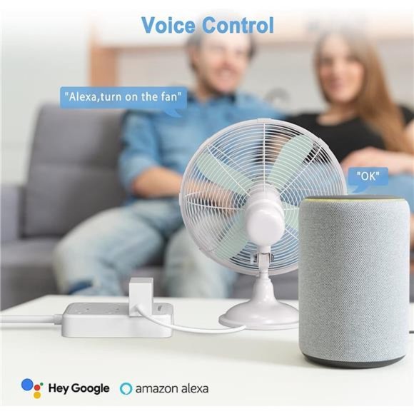 Smart Power Strip,WiFi Flat Plug Strip with 3 Smart Outlets & 3 USB Ports,6 Feet - Picture 2 of 6